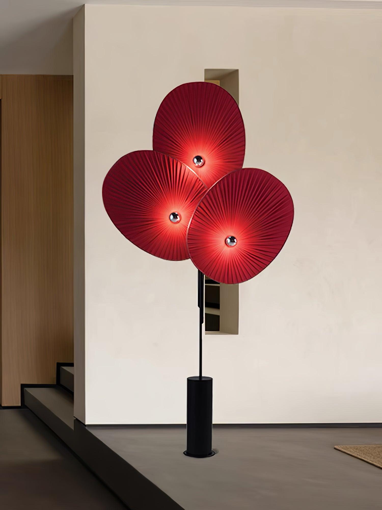 Modern Triple Floral Standing Lamp Multi Color Petal Shades for Living Room and Office
