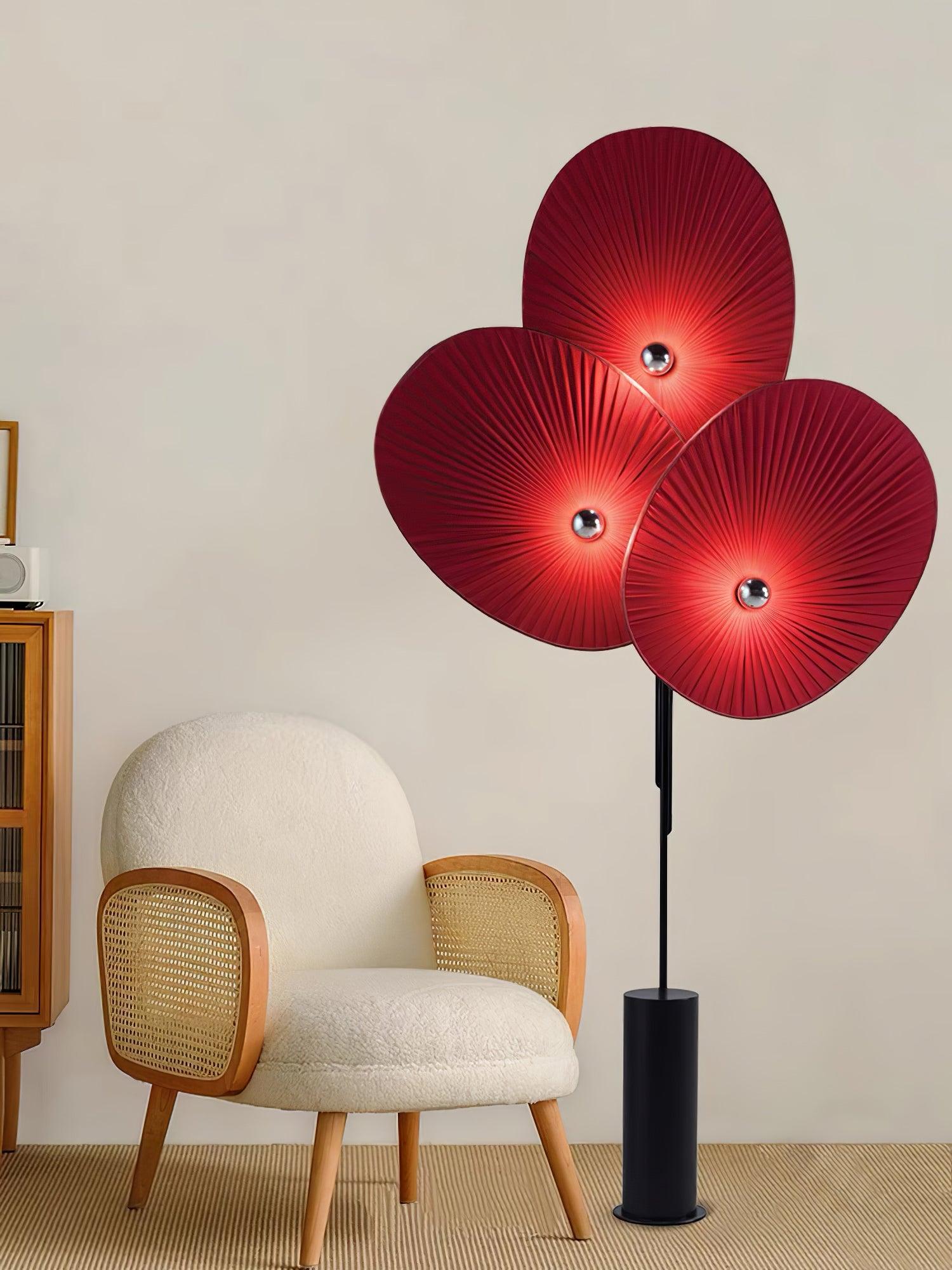 Modern Triple Floral Standing Lamp Multi Color Petal Shades for Living Room and Office