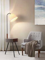 Nordic Wood Tripod Floor Lamp with White Linen Shade for Modern Living Rooms