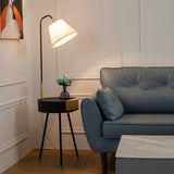 Nordic Wood Tripod Floor Lamp with White Linen Shade for Modern Living Rooms