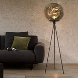 Modern Tripod Rock Lava Floor Lamp with Molten Acrylic Shade Standing Light