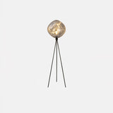 Modern Tripod Rock Lava Floor Lamp with Molten Acrylic Shade Standing Light