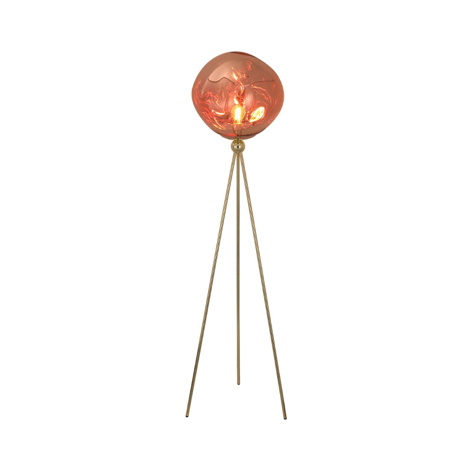 Modern Tripod Rock Lava Floor Lamp with Molten Acrylic Shade Standing Light