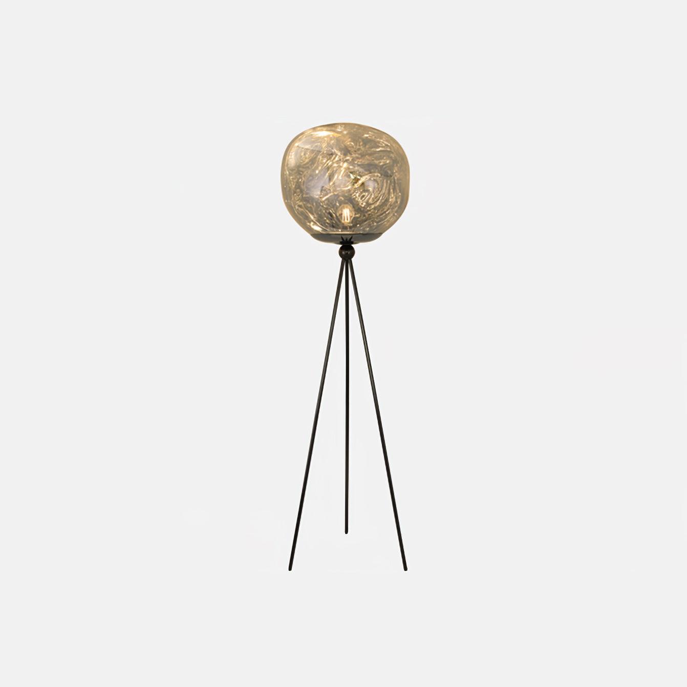 Modern Tripod Rock Lava Floor Lamp with Molten Acrylic Shade Standing Light
