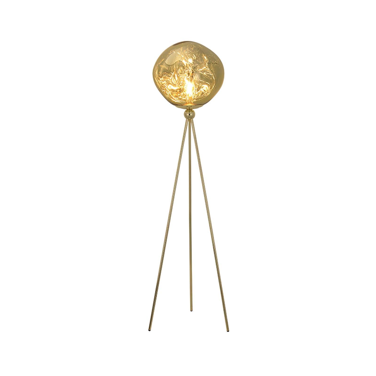 Modern Tripod Rock Lava Floor Lamp with Molten Acrylic Shade Standing Light