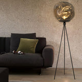 Modern Tripod Rock Lava Floor Lamp with Molten Acrylic Shade Standing Light
