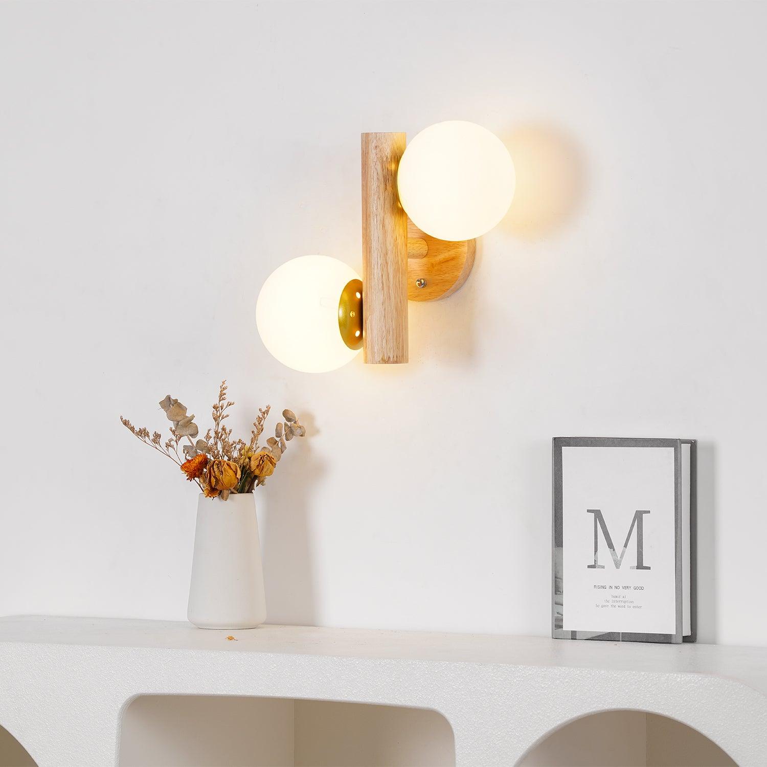 modern-tupelo-double-wooden-wall-sconce-with-rotatable-white-glass-shades-set-of-2-lighting