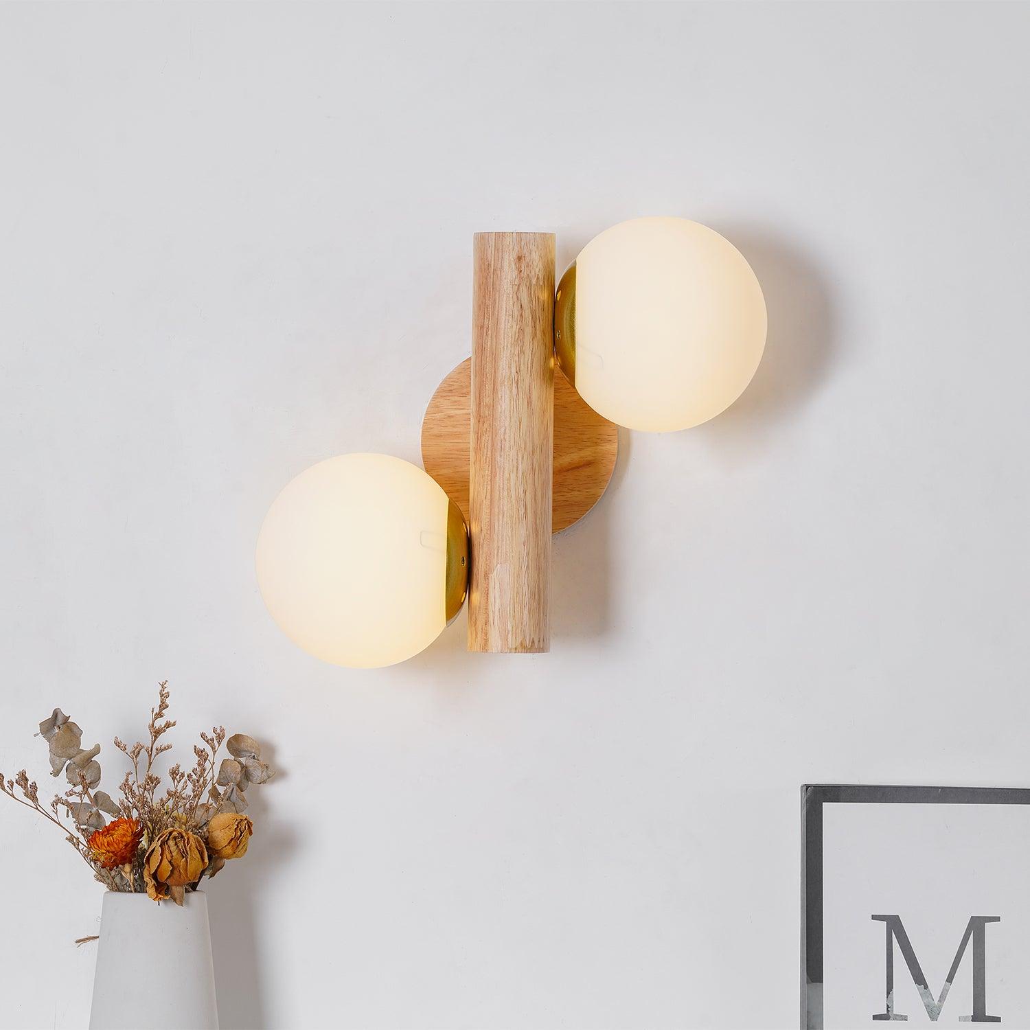 modern-tupelo-double-wooden-wall-sconce-with-rotatable-white-glass-shades-set-of-2-lighting
