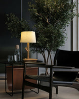 Modern Rustic Branch Table Lamp with Fabric Shade and Wooden Base for Bedside Lighting