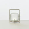 Modern Hand Blown Glass Lantern Table Lamp Stainless Steel Bedside Reading Light