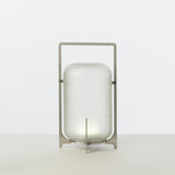 Modern Hand Blown Glass Lantern Table Lamp Stainless Steel Bedside Reading Light