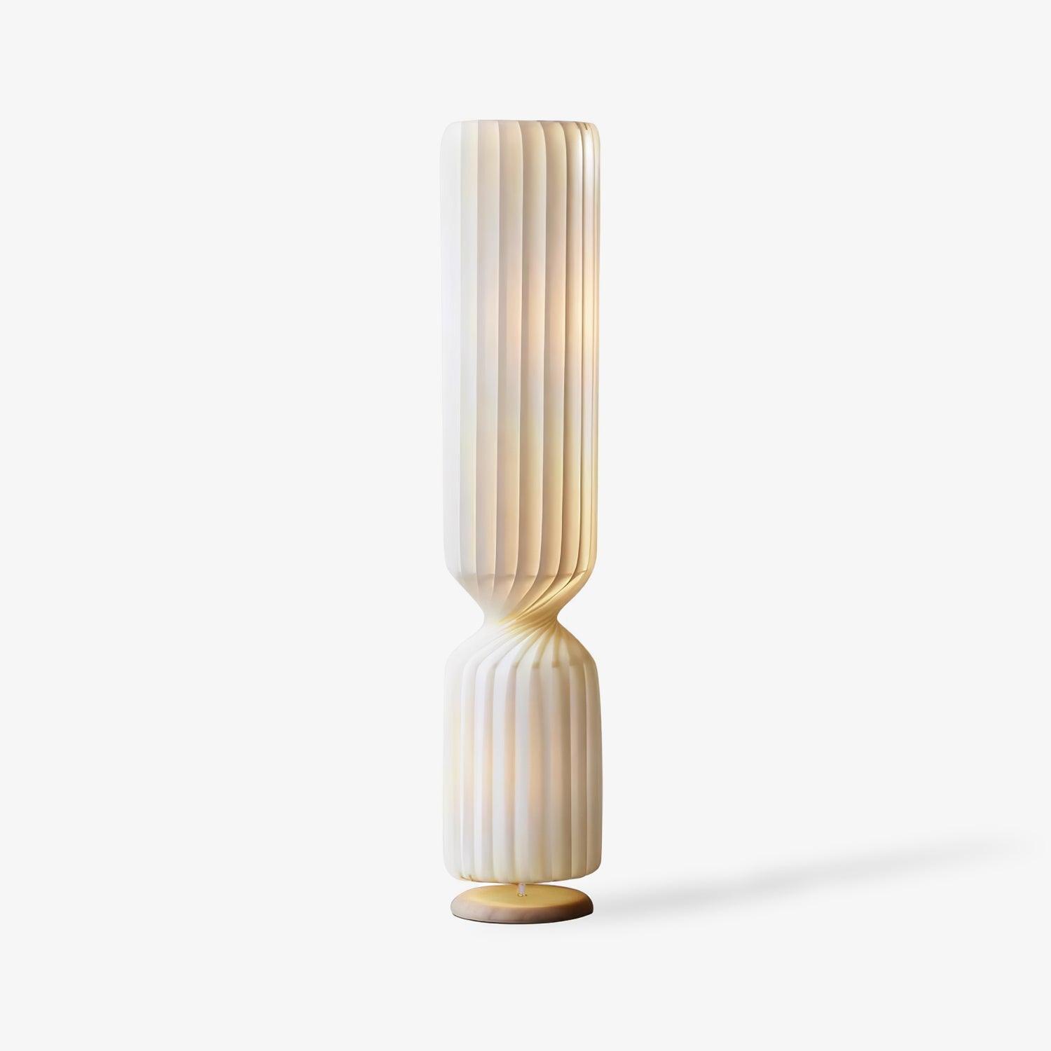 Contemporary White Twist Floor Lamp with Asymmetrical Design for Ambient Lighting