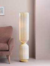 Contemporary White Twist Floor Lamp with Asymmetrical Design for Ambient Lighting