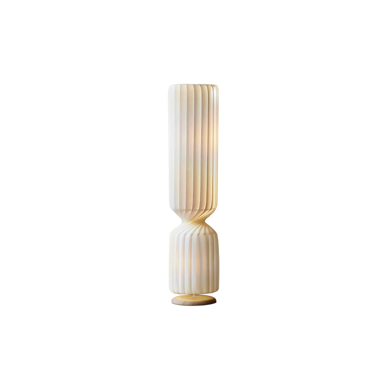 Contemporary White Twist Floor Lamp with Asymmetrical Design for Ambient Lighting
