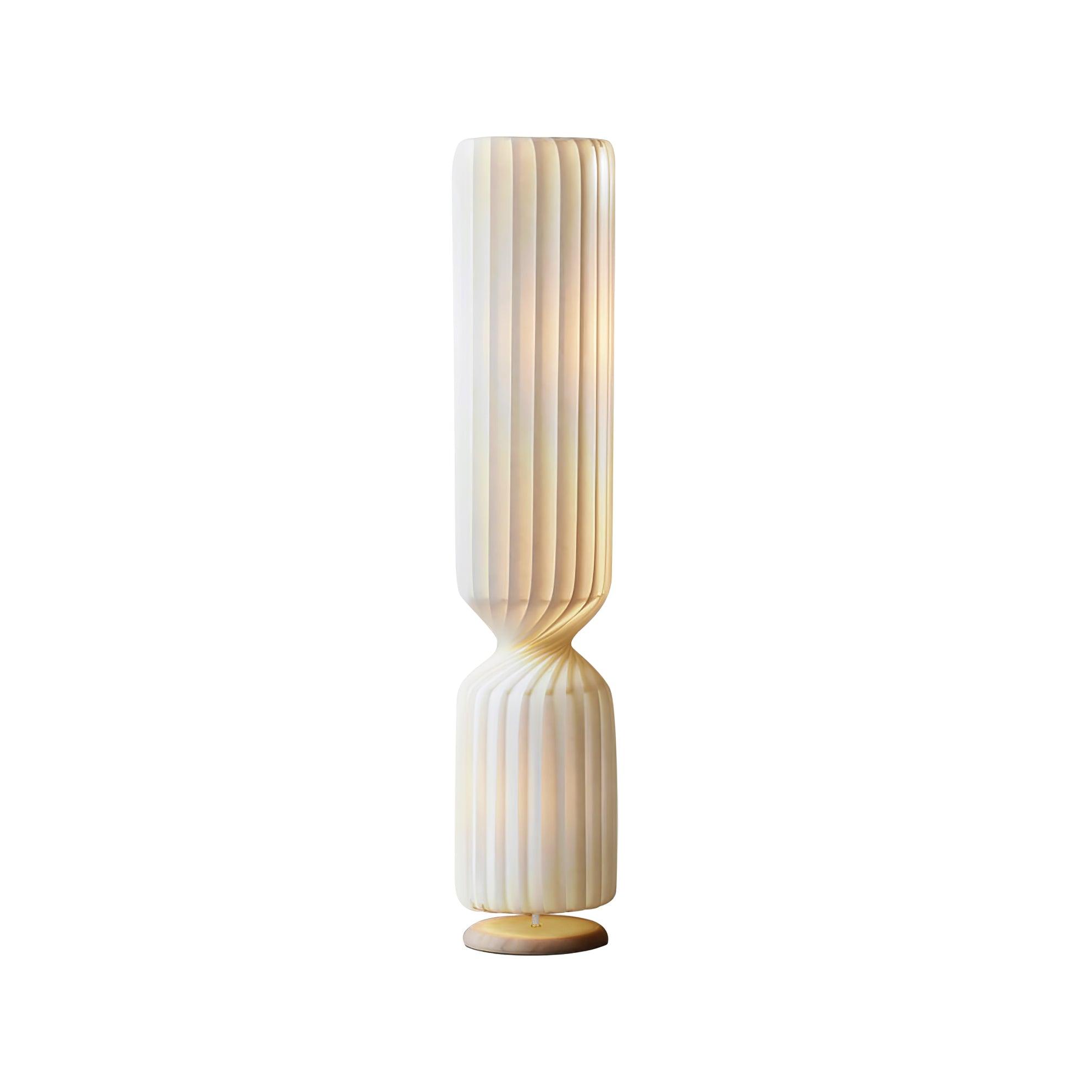 Contemporary White Twist Floor Lamp with Asymmetrical Design for Ambient Lighting