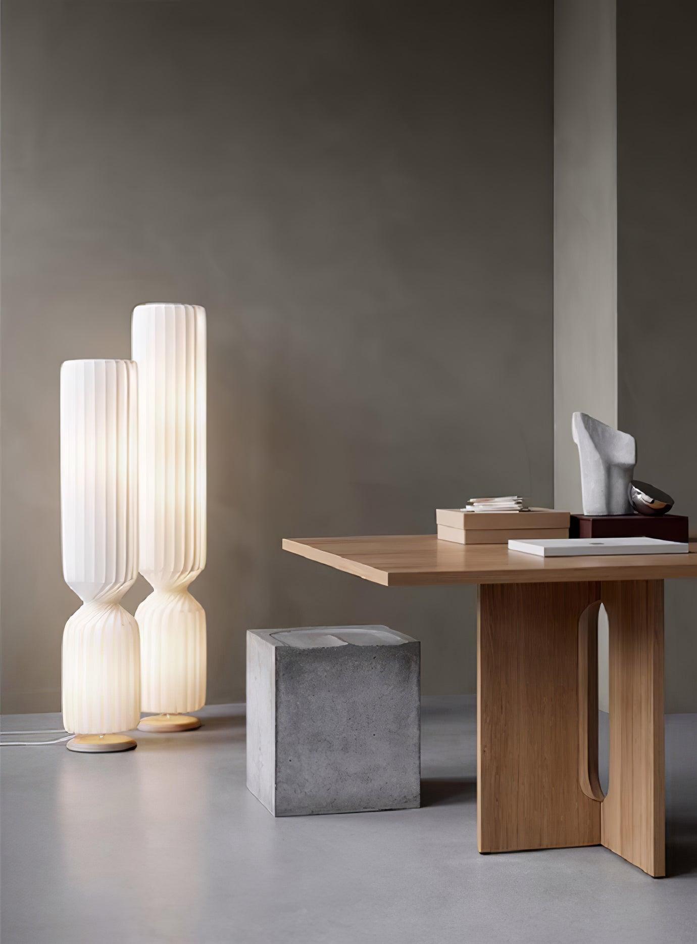 Contemporary White Twist Floor Lamp with Asymmetrical Design for Ambient Lighting