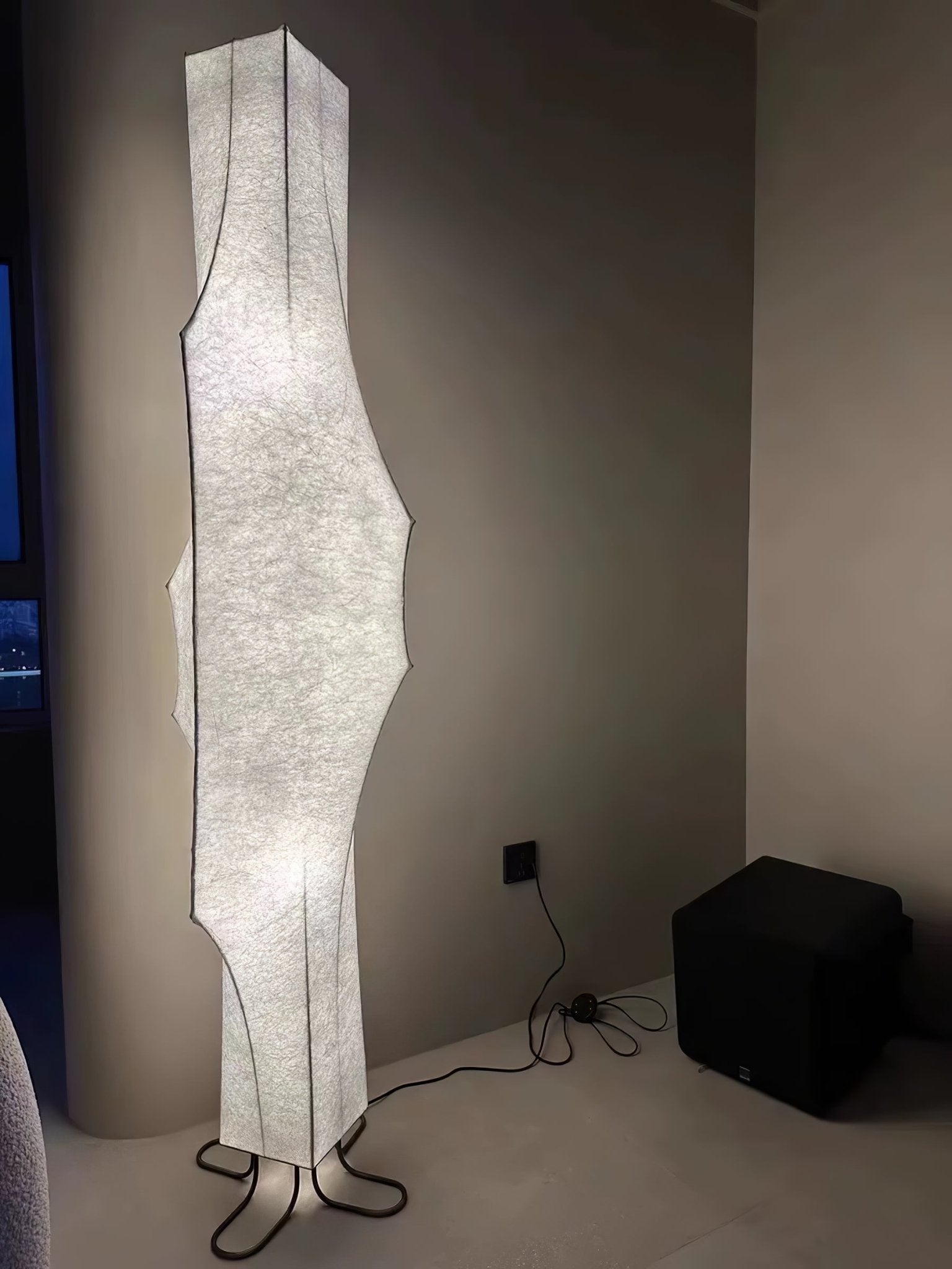 Modern Twist Silk Floor Lamp Tall Standing Light for Living Room and Bedroom