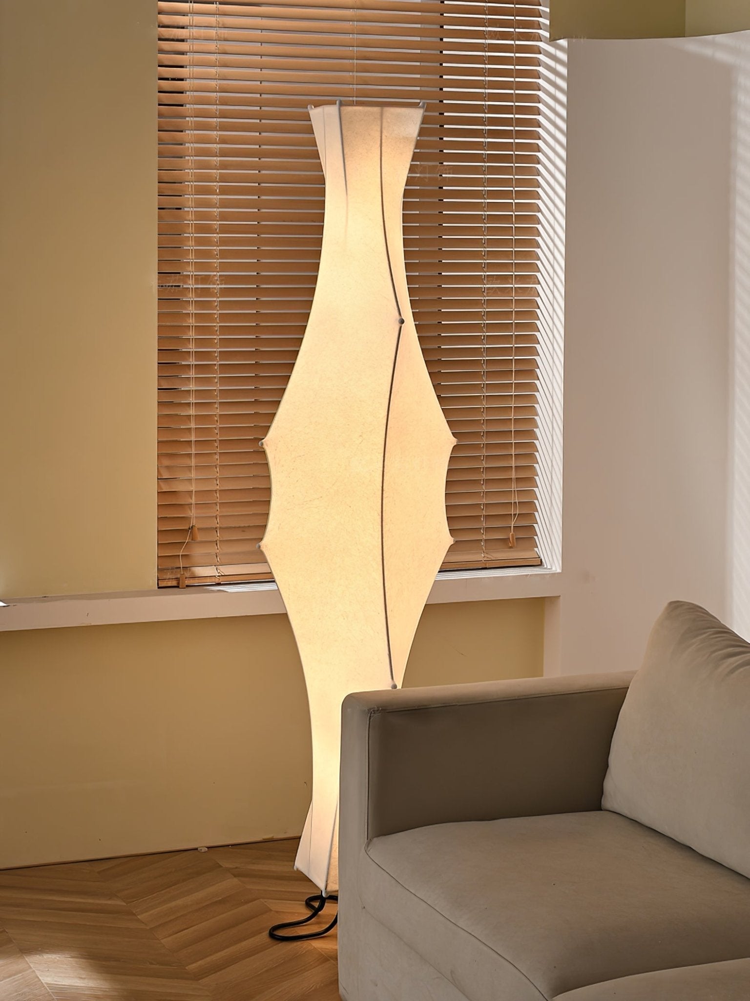 Modern Twist Silk Floor Lamp Tall Standing Light for Living Room and Bedroom