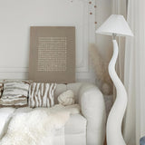 Modern Organic Twisted Pleated Floor Lamp Handcrafted Resin Standing Light