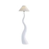 Modern Organic Twisted Pleated Floor Lamp Handcrafted Resin Standing Light