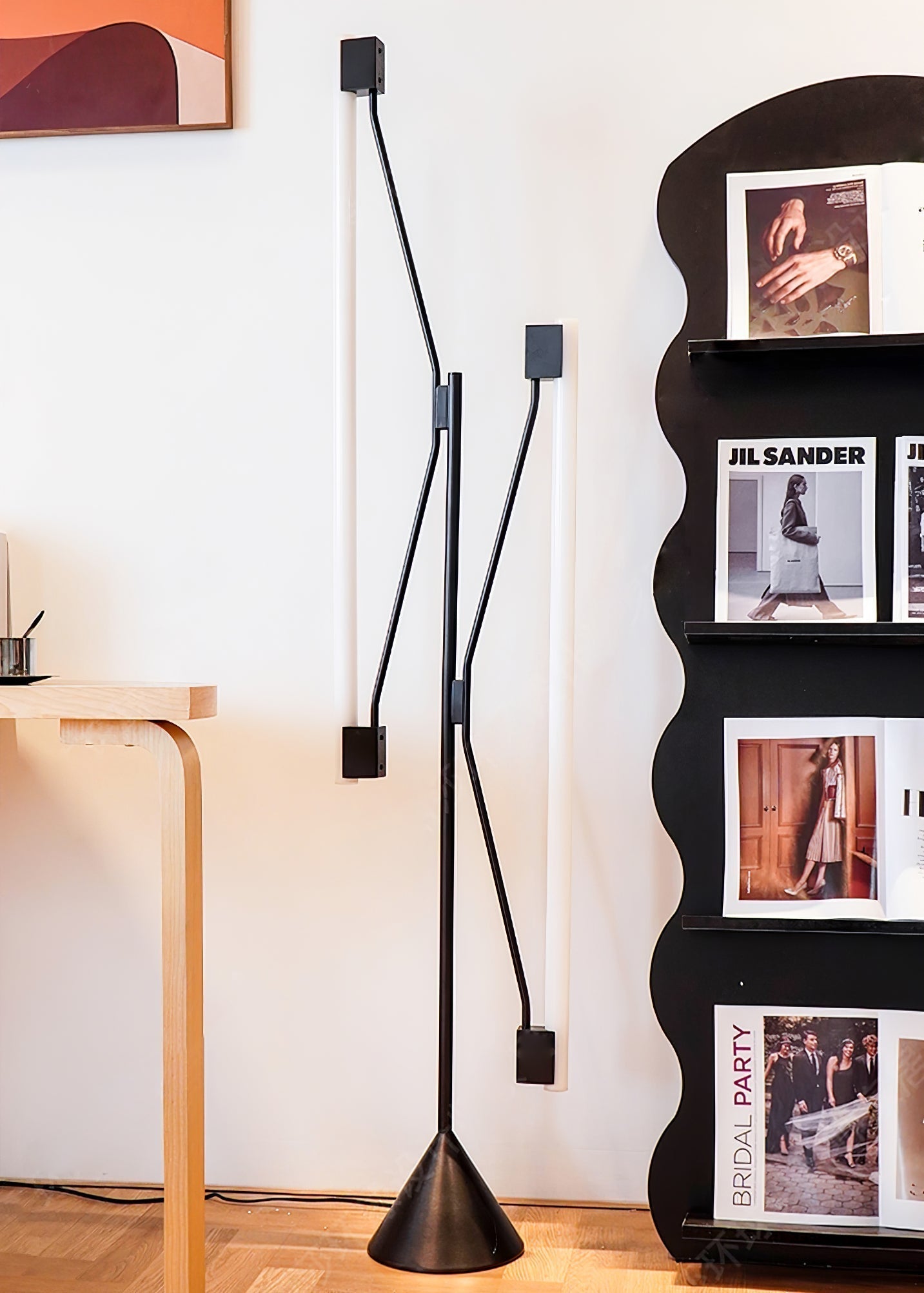 Dual Tube Modern LED Floor Lamp Minimalist Standing Light for Living Room and Office