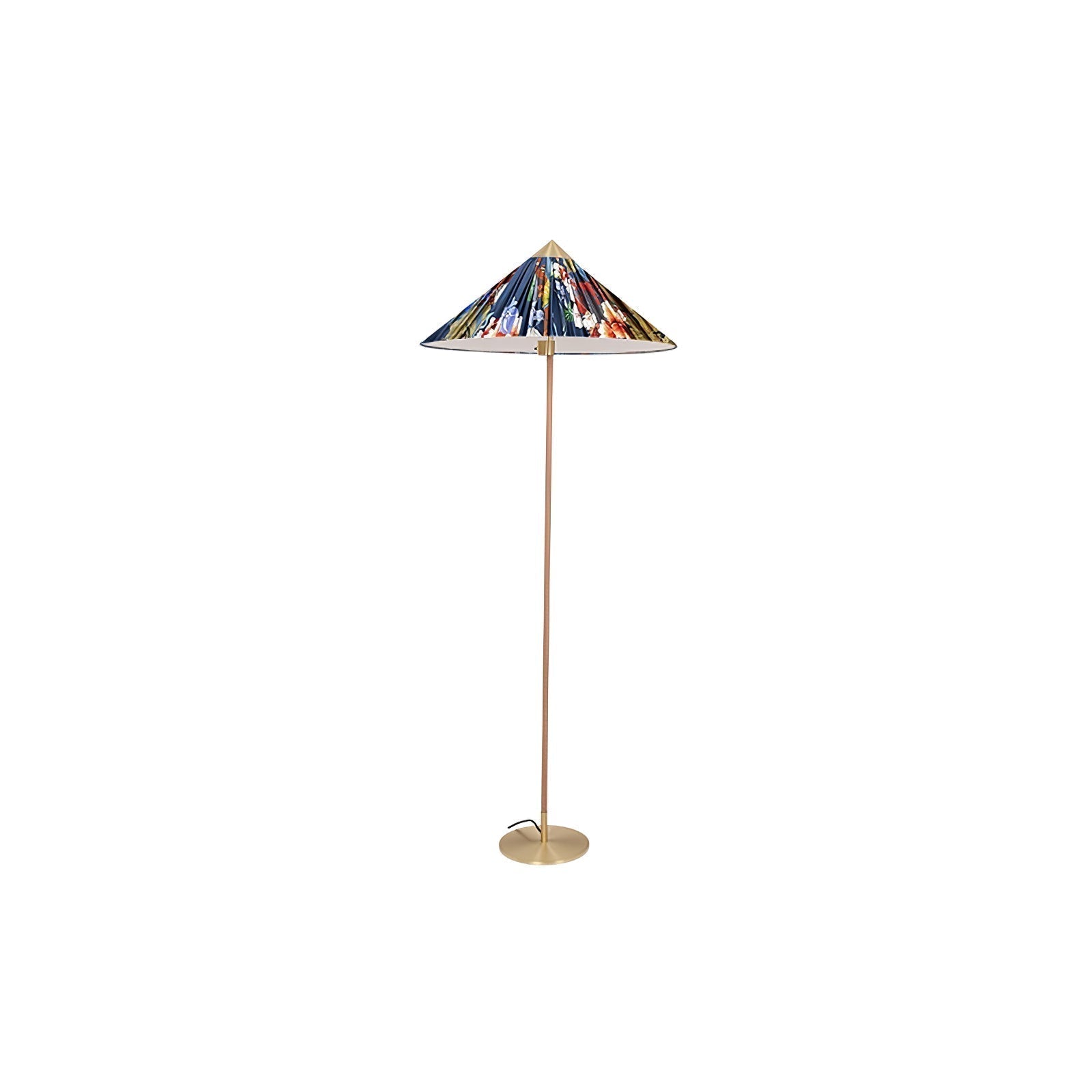 Mid Century Modern Rattan Stem Floor Lamp with Elegant Fabric Shade for Indoor Living Spaces