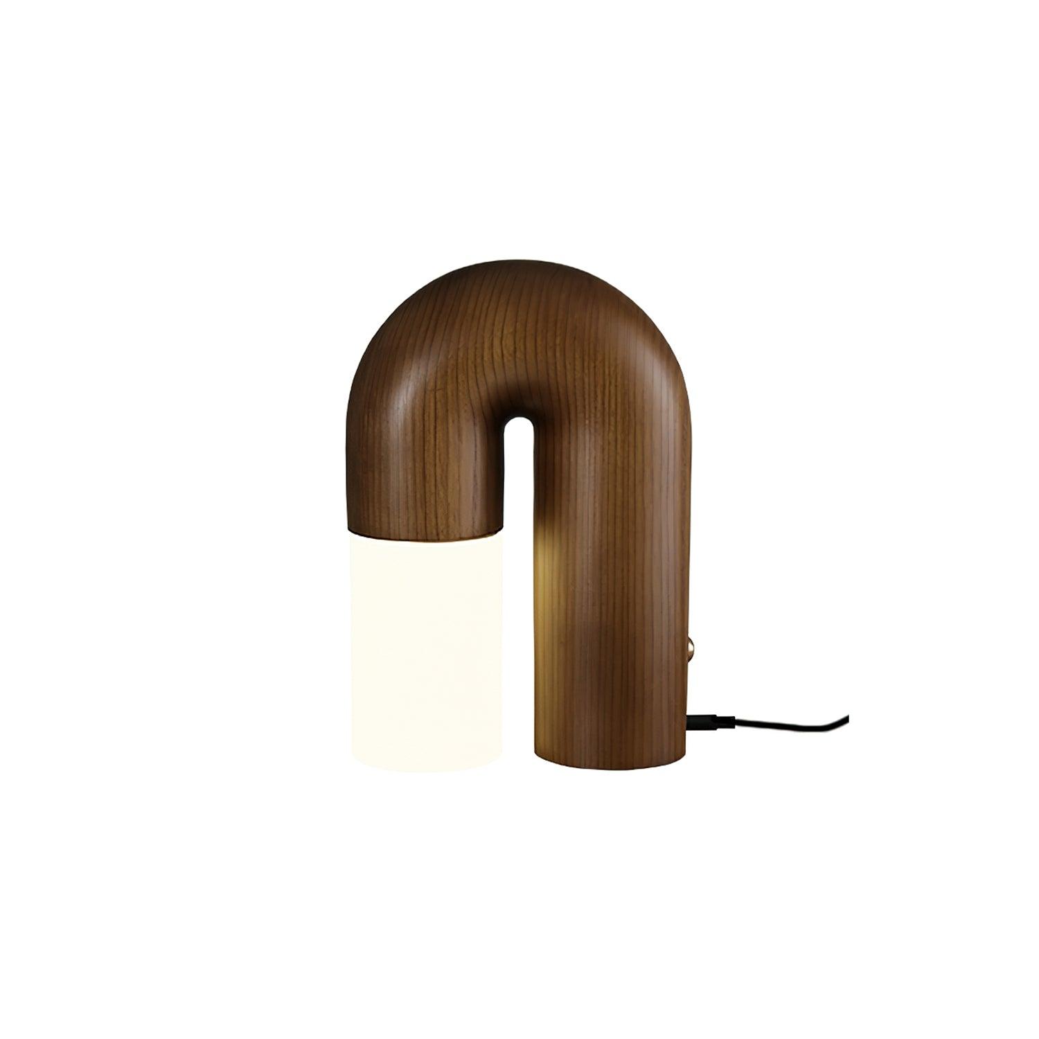Contemporary Arch Wood LED Table Lamp Minimalist U Shaped Desk Light for Home and Office
