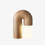 Contemporary Arch Wood LED Table Lamp Minimalist U Shaped Desk Light for Home and Office