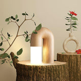 Contemporary Arch Wood LED Table Lamp Minimalist U Shaped Desk Light for Home and Office