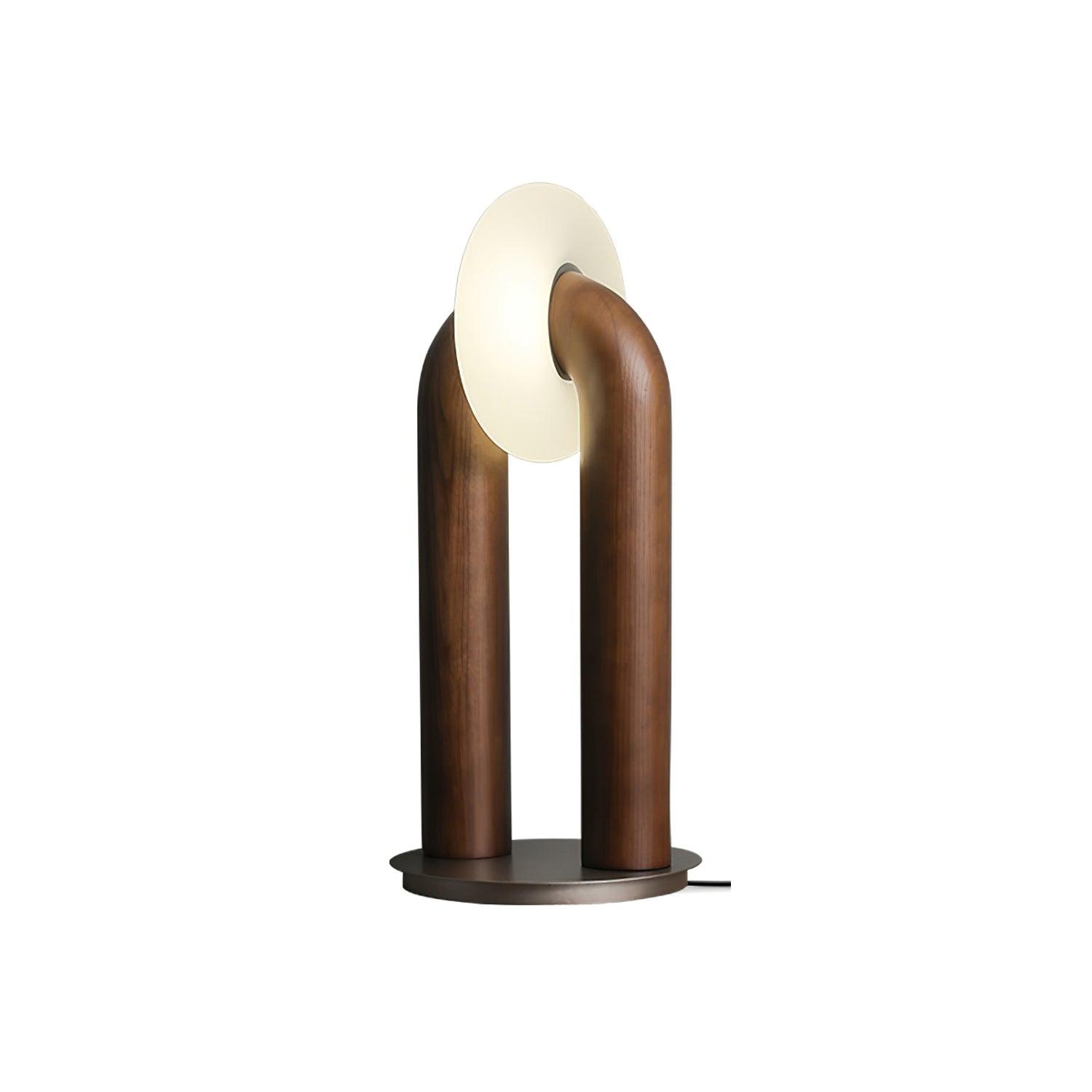 Minimalist U Shaped Wood Bedside Lamp with Acrylic Shade and Touch Control Integrated LED