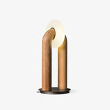 Minimalist U Shaped Wood Bedside Lamp with Acrylic Shade and Touch Control Integrated LED