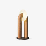 Minimalist U Shaped Wood Bedside Lamp with Acrylic Shade and Touch Control Integrated LED