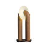 Minimalist U Shaped Wood Bedside Lamp with Acrylic Shade and Touch Control Integrated LED