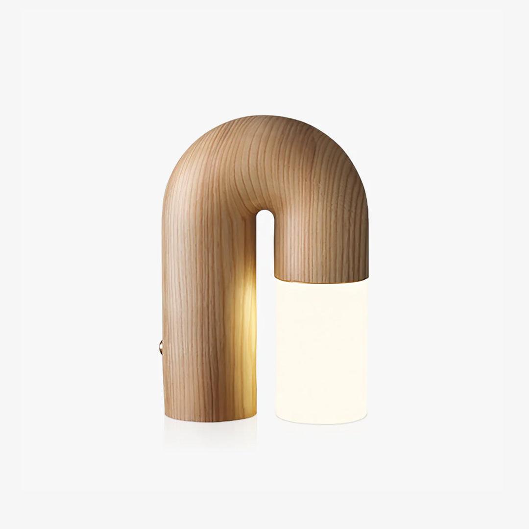Contemporary Arch Wood LED Table Lamp Minimalist U Shaped Desk Light for Home and Office