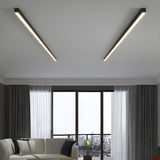 Modern Minimalism Ultra Slim Linear LED Ceiling Light Fixture with Three Color Modes and Integrated Lighting