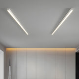 Modern Minimalism Ultra Slim Linear LED Ceiling Light Fixture with Three Color Modes and Integrated Lighting