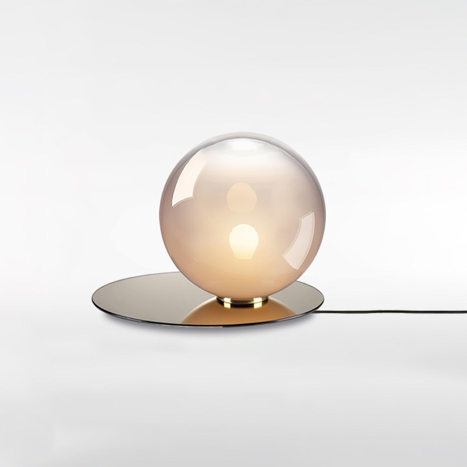 Modern Umbra Glass Sphere Table Lamp with Elliptical Shadow Effect for Desks