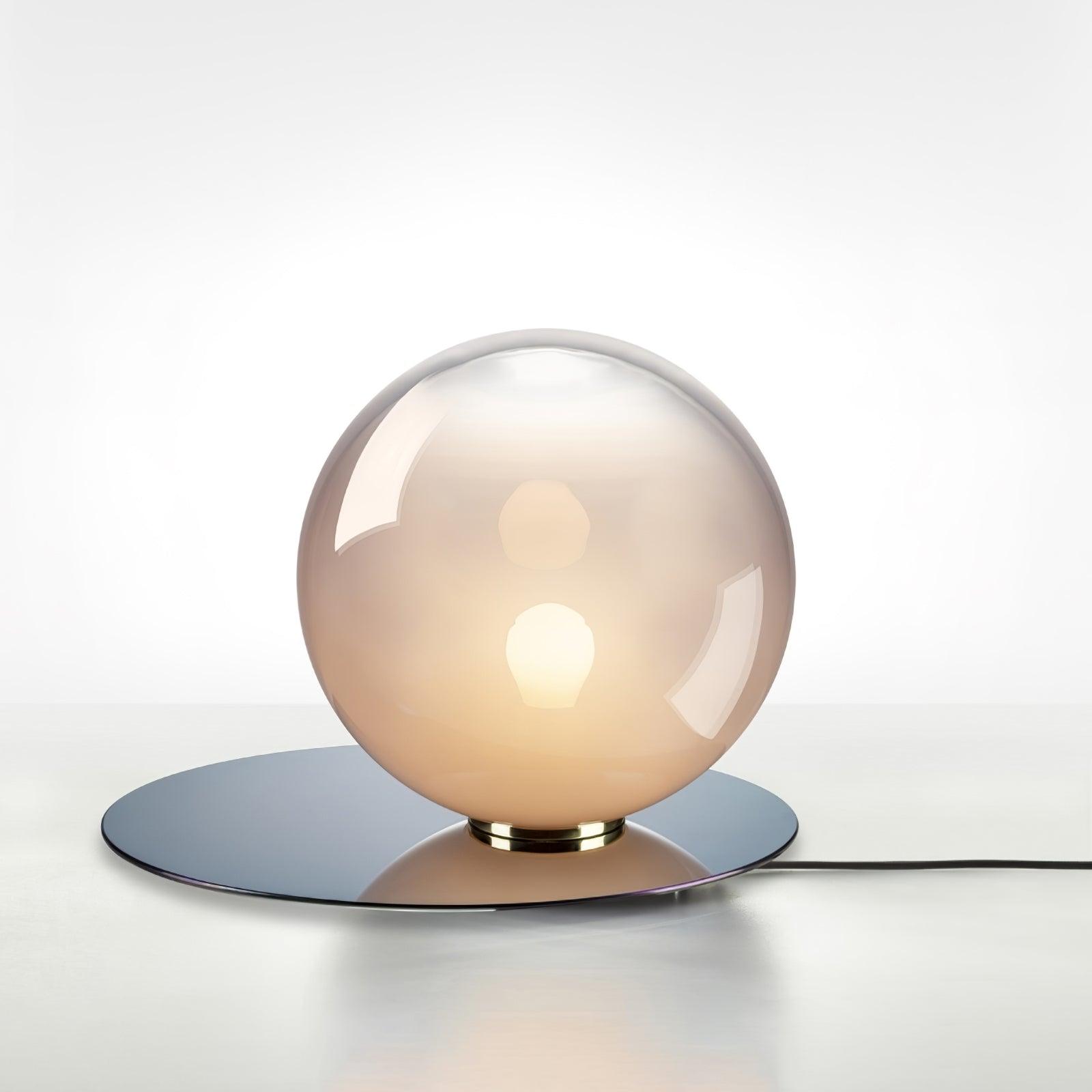 Modern Umbra Glass Sphere Table Lamp with Elliptical Shadow Effect for Desks