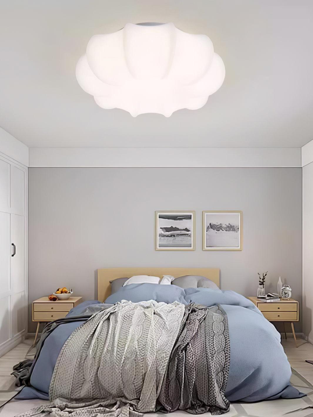 Contemporary White Umbrella LED Ceiling Lamp for Modern Bedroom and Nursery Decor