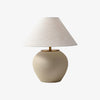 Handcrafted Textured Ceramic Table Lamp with White Fabric Shade for Living Room and Bedroom
