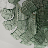 Green Hand Crafted Murano Glass Flower Petal Flush Mount Ceiling Light 20 Inch