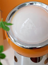 Modern Portable Glass Mushroom Desk Lamp with Stainless Steel Base and Color Finishes