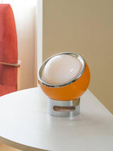 Modern Portable Glass Mushroom Desk Lamp with Stainless Steel Base and Color Finishes