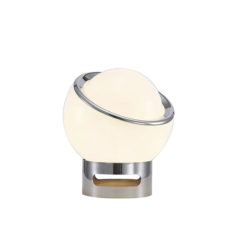 Modern Portable Glass Mushroom Desk Lamp with Stainless Steel Base and Color Finishes