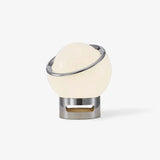 Modern Portable Glass Mushroom Desk Lamp with Stainless Steel Base and Color Finishes