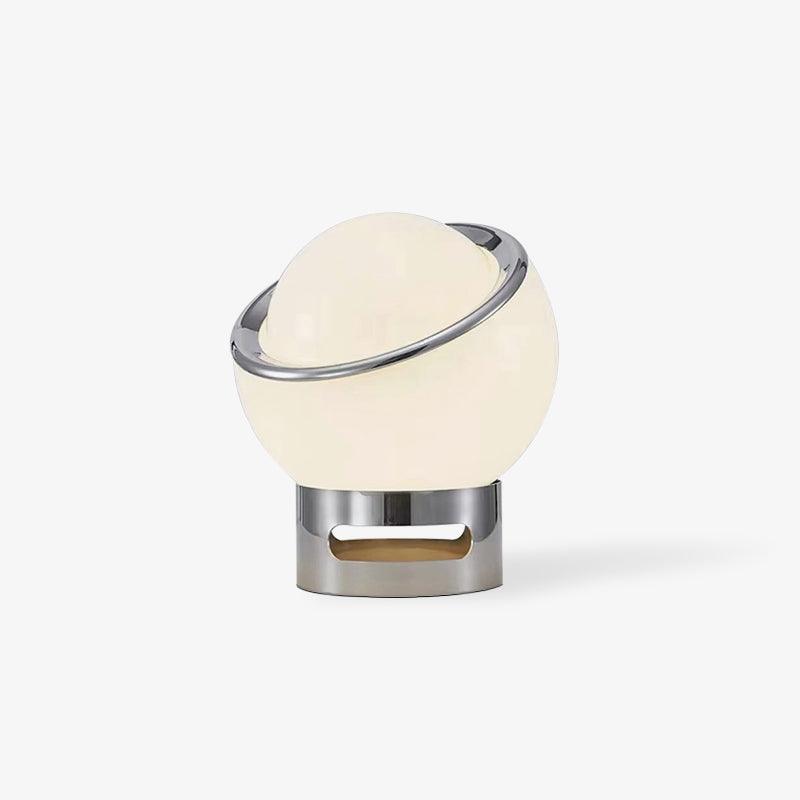 Modern Portable Glass Mushroom Desk Lamp with Stainless Steel Base and Color Finishes