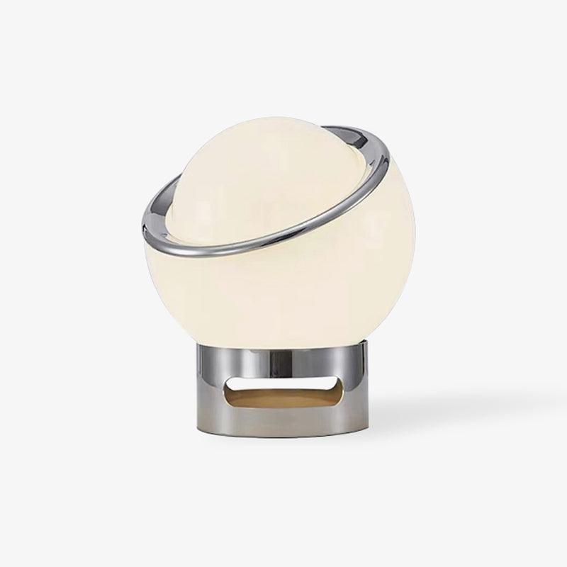 Modern Portable Glass Mushroom Desk Lamp with Stainless Steel Base and Color Finishes