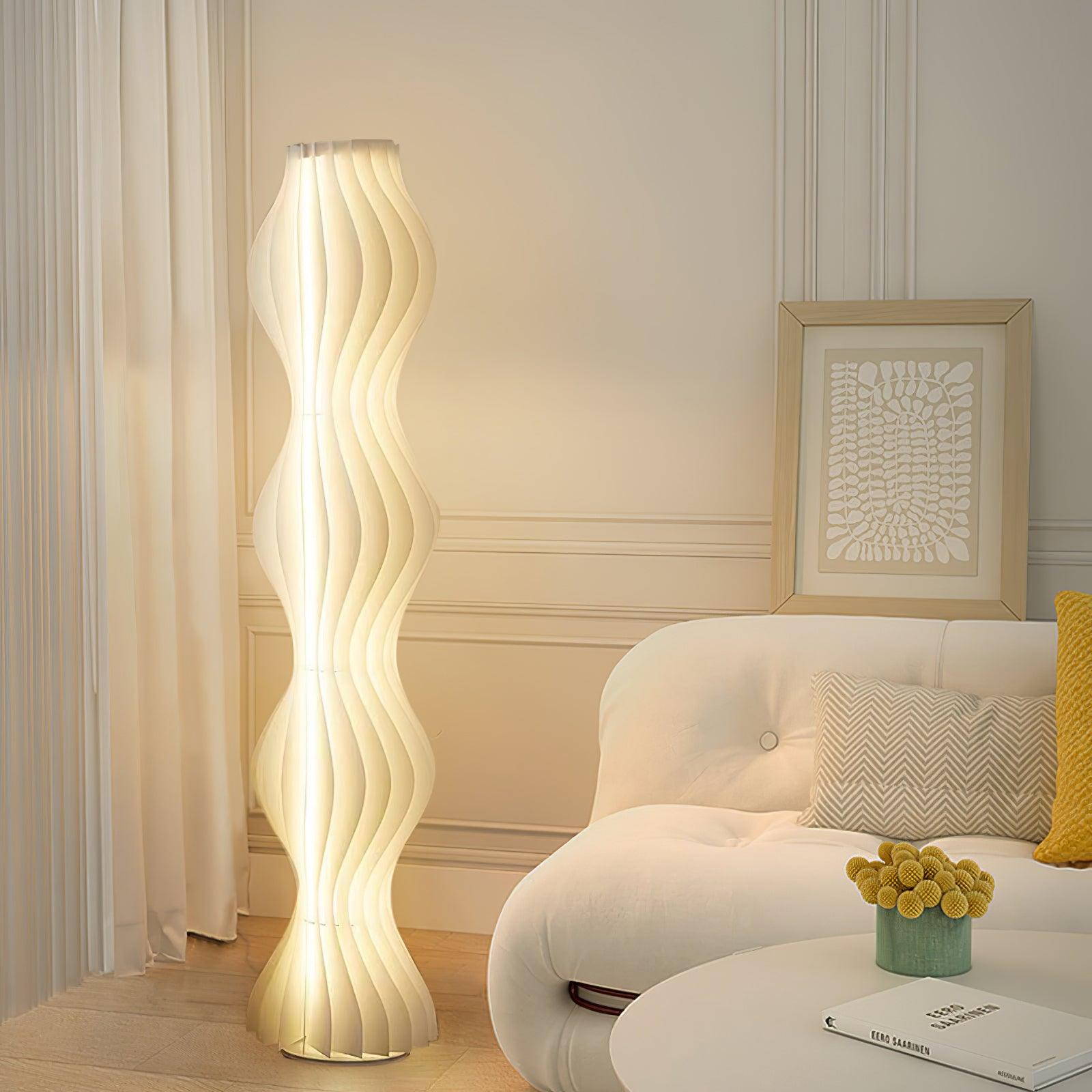 Modern Vapor Acrylic Uplight Floor Lamp with Integrated LED for Living Room Standing Light White