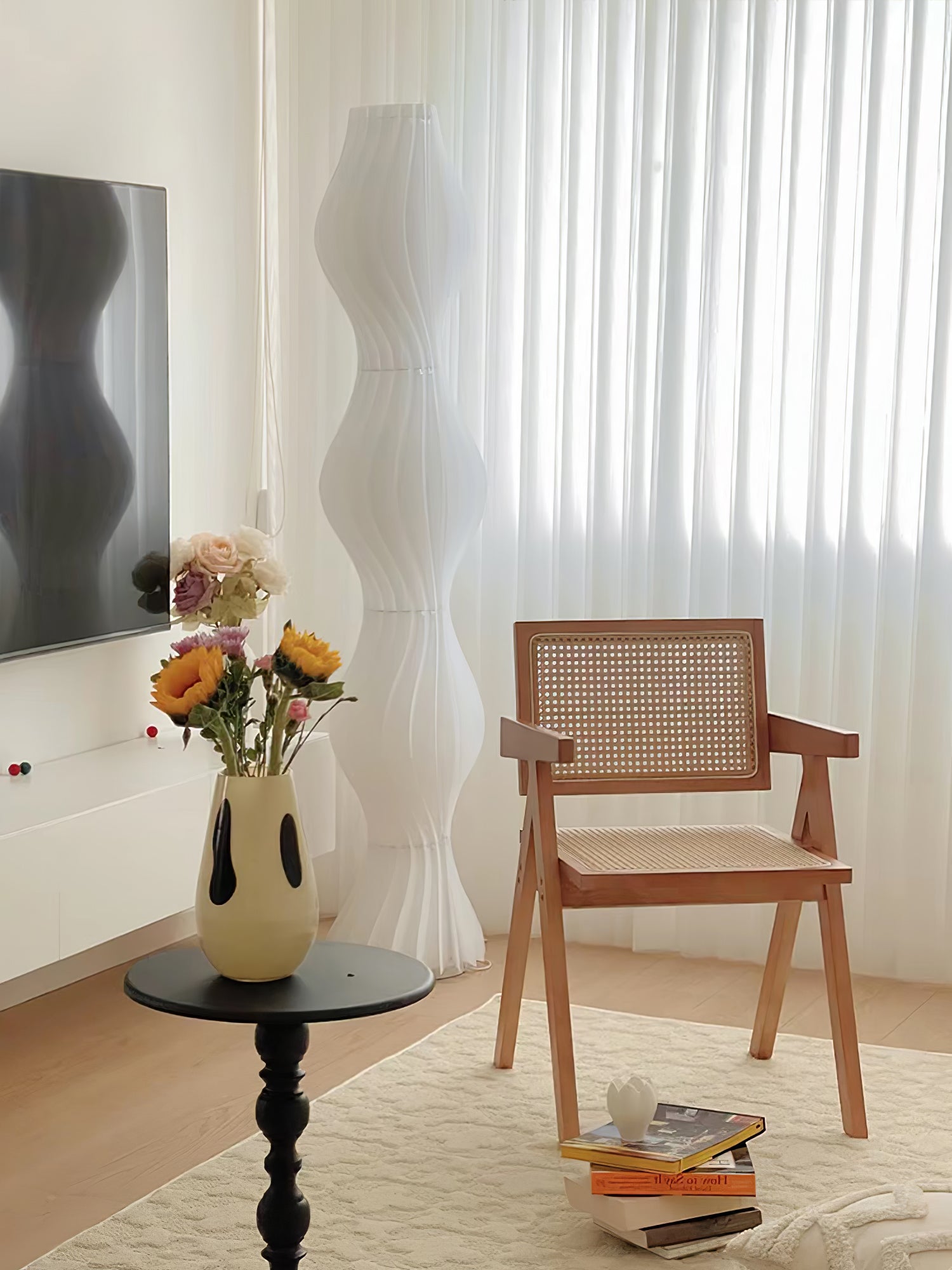 Modern Vapor Acrylic Uplight Floor Lamp with Integrated LED for Living Room Standing Light White