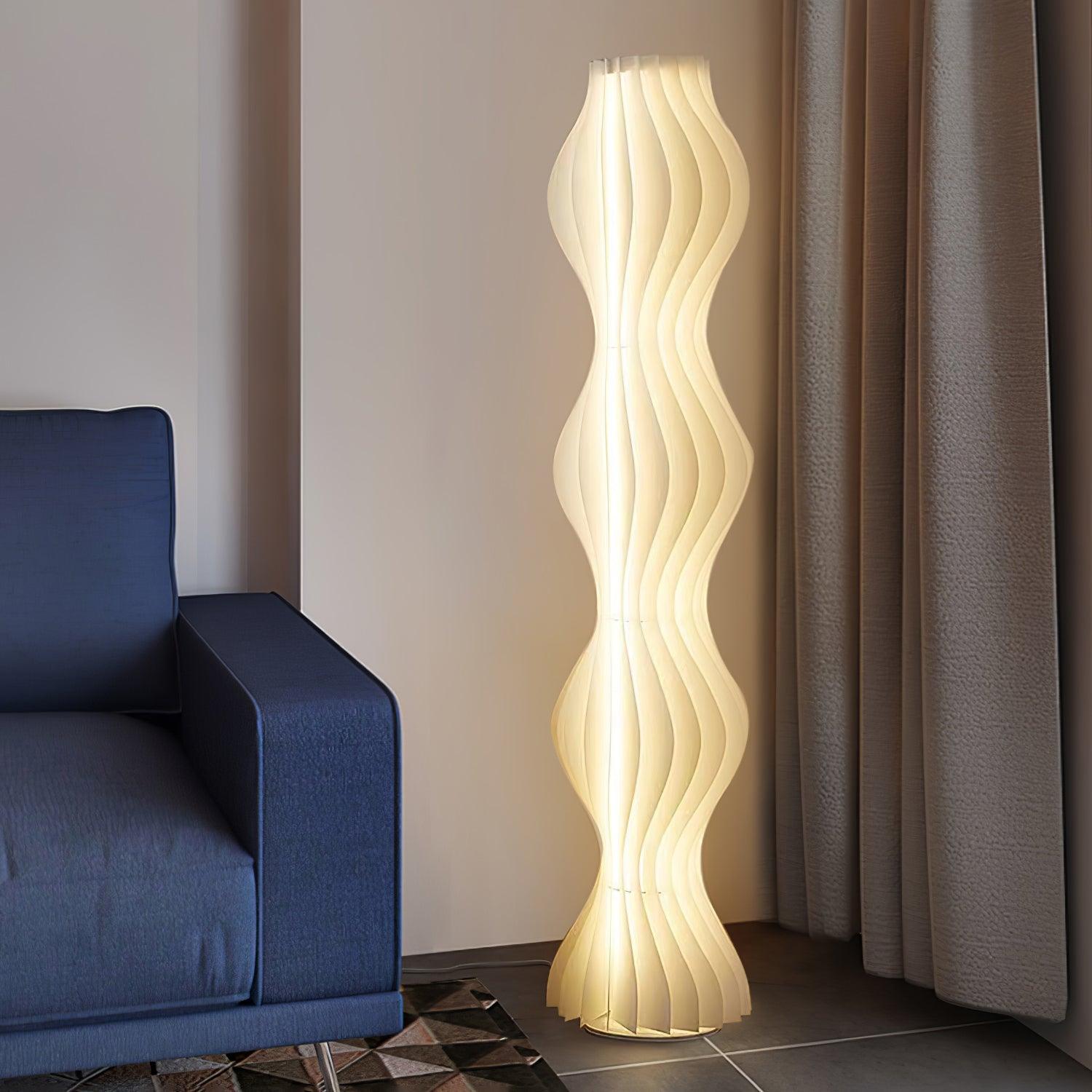 Modern Vapor Acrylic Uplight Floor Lamp with Integrated LED for Living Room Standing Light White
